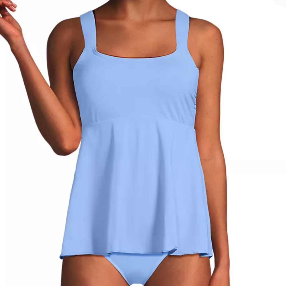 Lot of 2 NWT $180 Lands' End Sky Blue and Floral Plus Tankini Tops. Size 2X - Picture 3 of 9